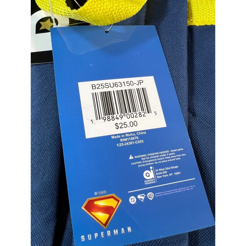 SUPERMAN Backpack Set Kids Blue 5-Piece Lunch Bag Water Bottle Pencil Case NWT